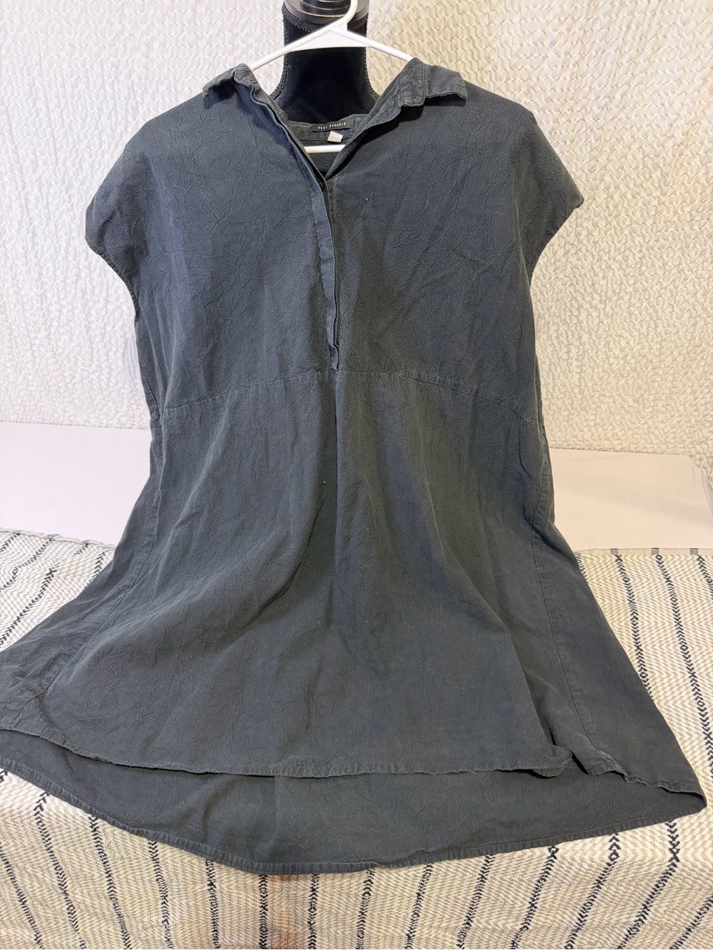 Relaxed Collared Midi Dress in Charcoal